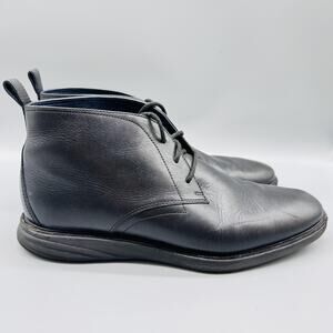 Cole Haan Boots Mens 12 Black Leather Chukka Grand OS Ankle Lace Up Comfort